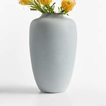 Pompeii Gray Blue Ceramic Vase 13" + Reviews | Crate & Barrel | Crate & Barrel