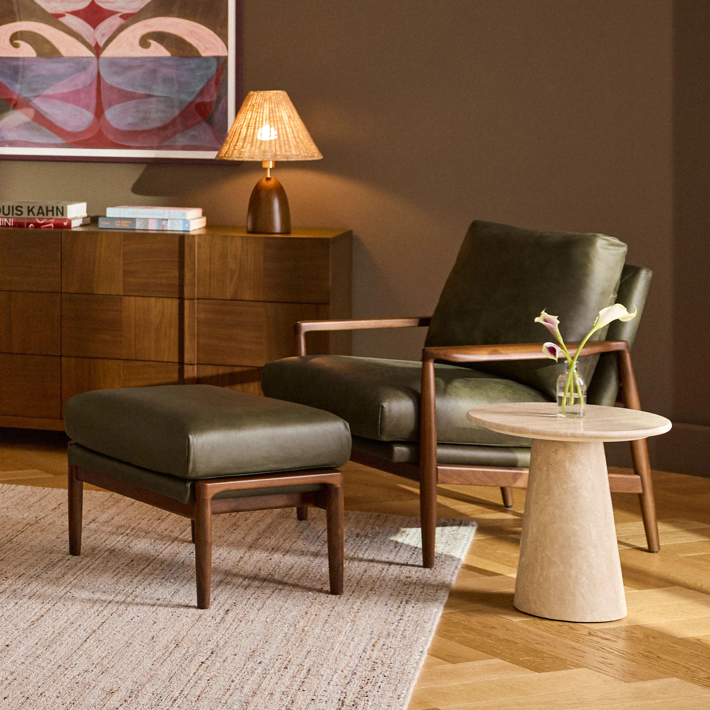 Noemi Travertine Side Table | Article