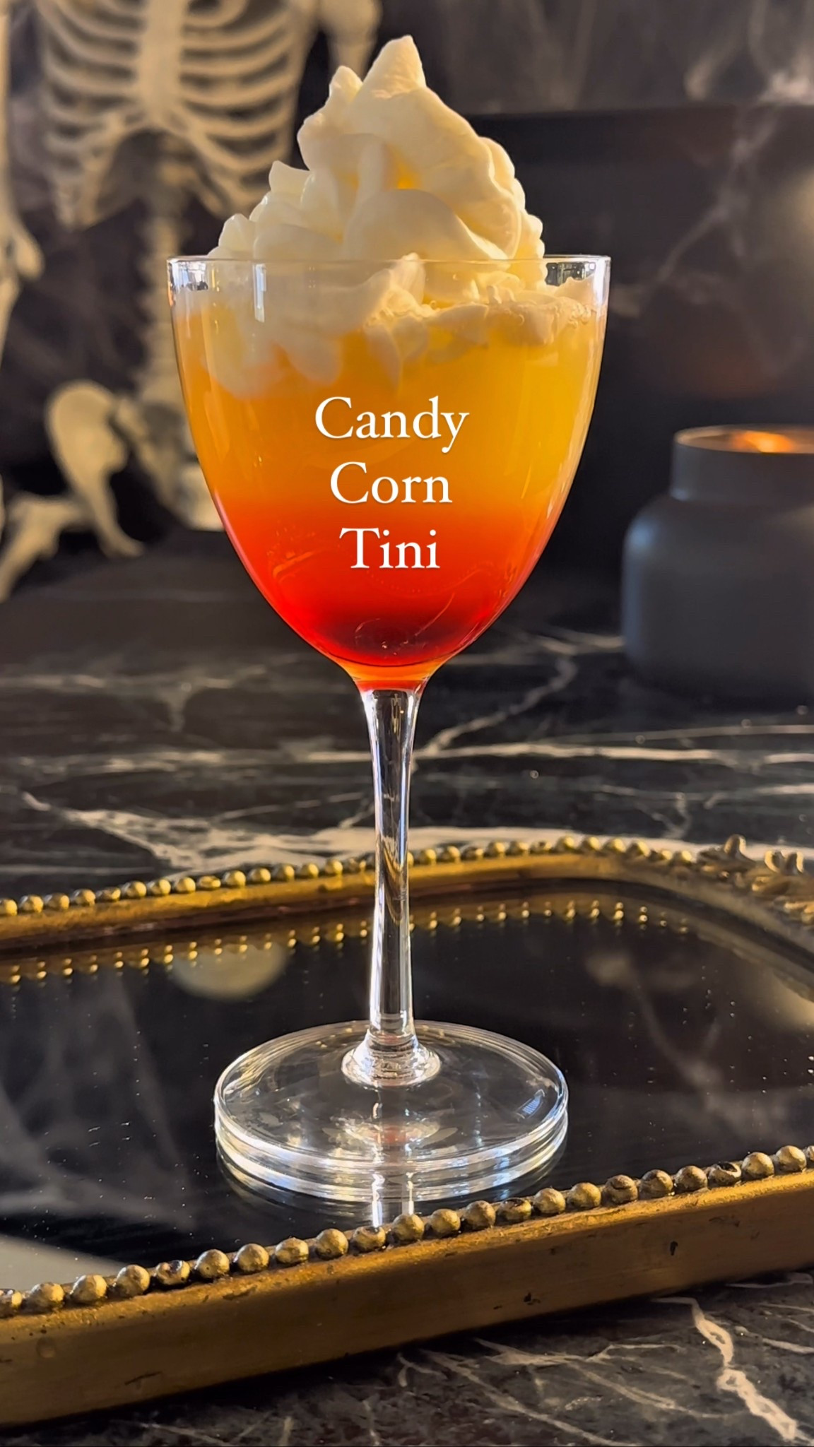Candy Corn Tini

Follow me on instagram and TikTok @drinkswithdanica for this recipe and more 