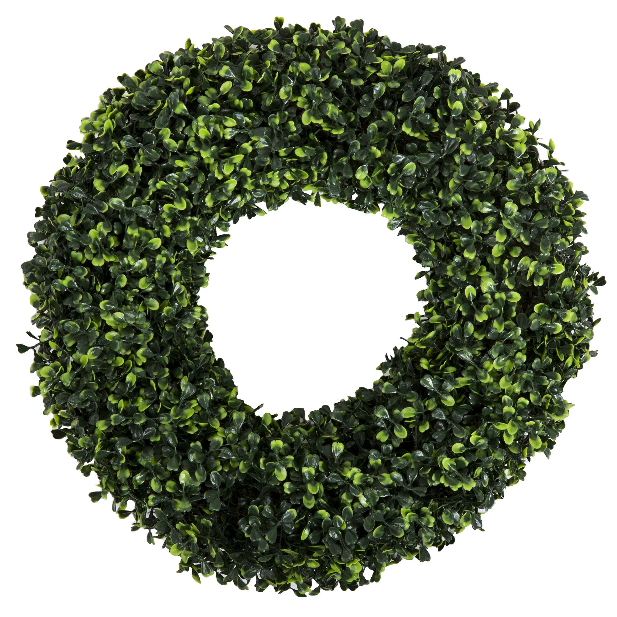 Boxwood Wreath, Artificial Wreath for the Front Door by Pure Garden, Home Decor, UV Resistant 16.... | Walmart (US)