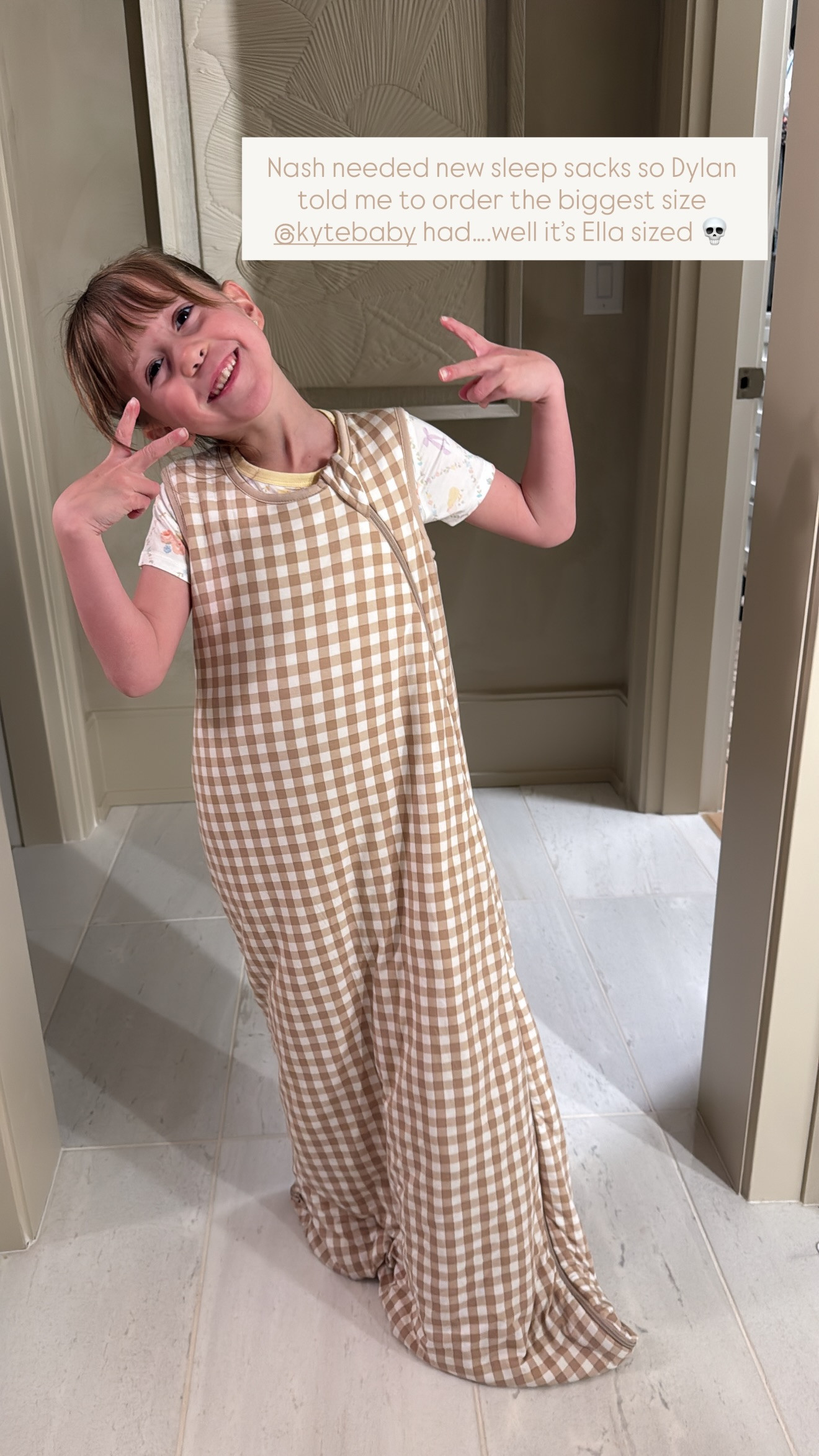 Apparently the largest Kyte Baby sleep sack is Ella sized 😂 

 