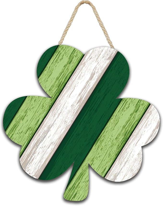 Shamrock Hanging Sign Shamrock Clover Door Decoration for St Patrick Day Decor Party Favors | Amazon (US)