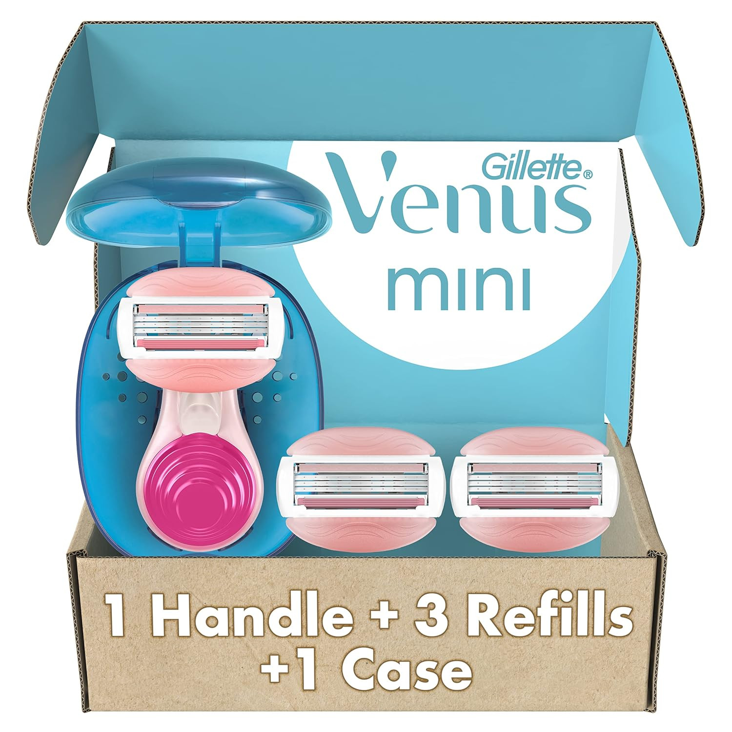 Gillette Venus Mini ComfortGlide White Tea Razors for Women, Includes 1 Mini Handle + 3 Refills + 1 Case | Amazon (US)