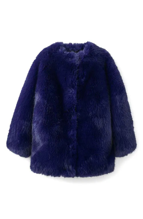 MANGO x Kaia Gerber Faux Fur Coat in Blue at Nordstrom, Size Small | Nordstrom
