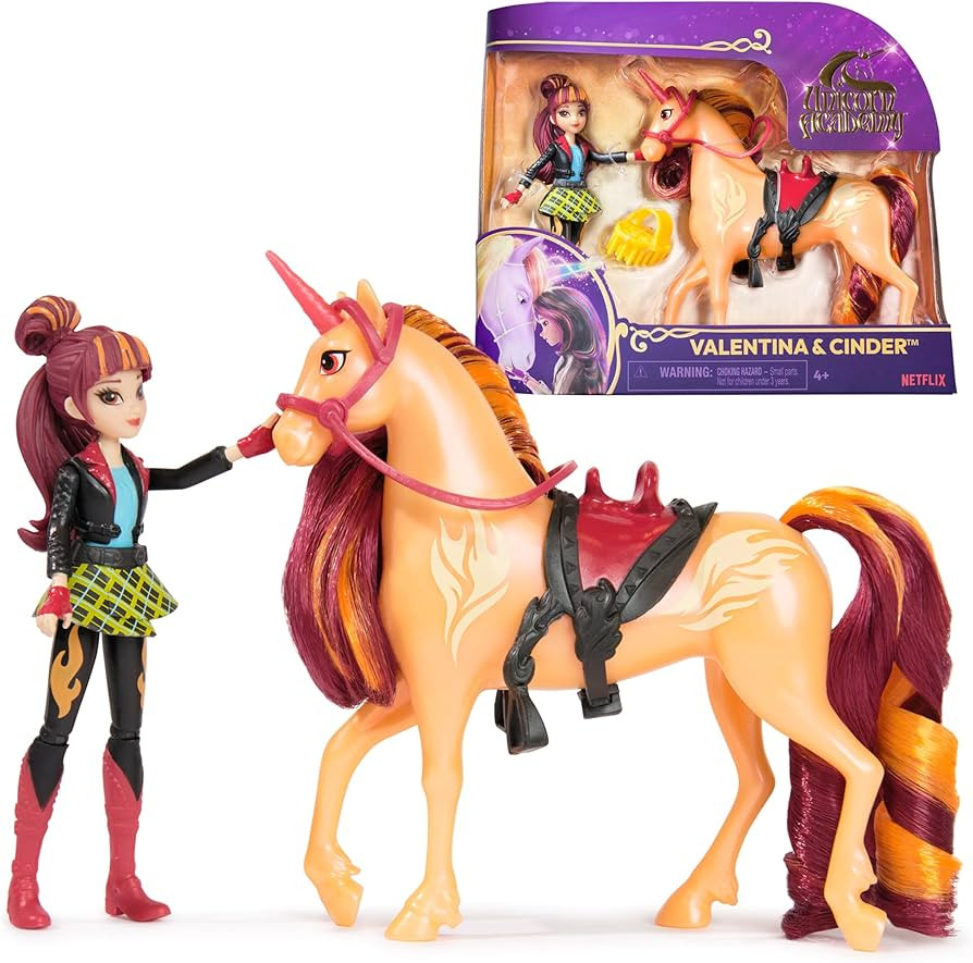 Unicorn Academy, Valentina & Cinder Set with 2 Riding Accessories & Hair Styling Tool, Dolls & Un... | Amazon (US)