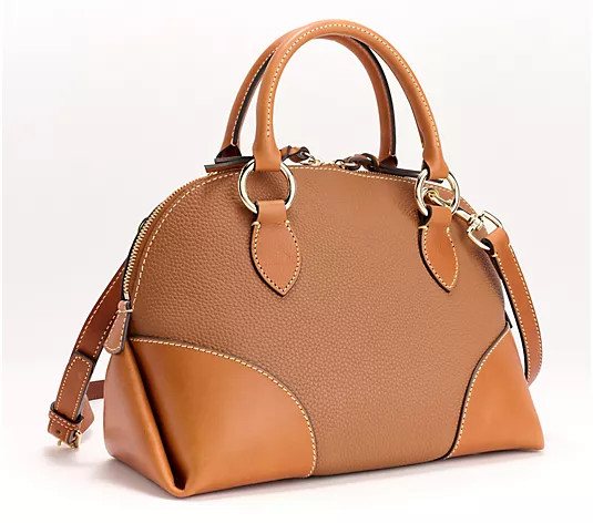 Dooney & Bourke Pebble Leather Domed Satchel with Trim | QVC