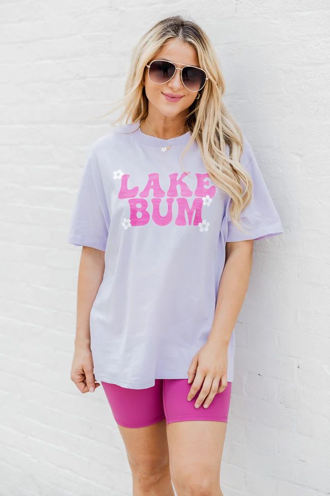 Lake Bum Lilac Oversized Graphic Tee | Pink Lily