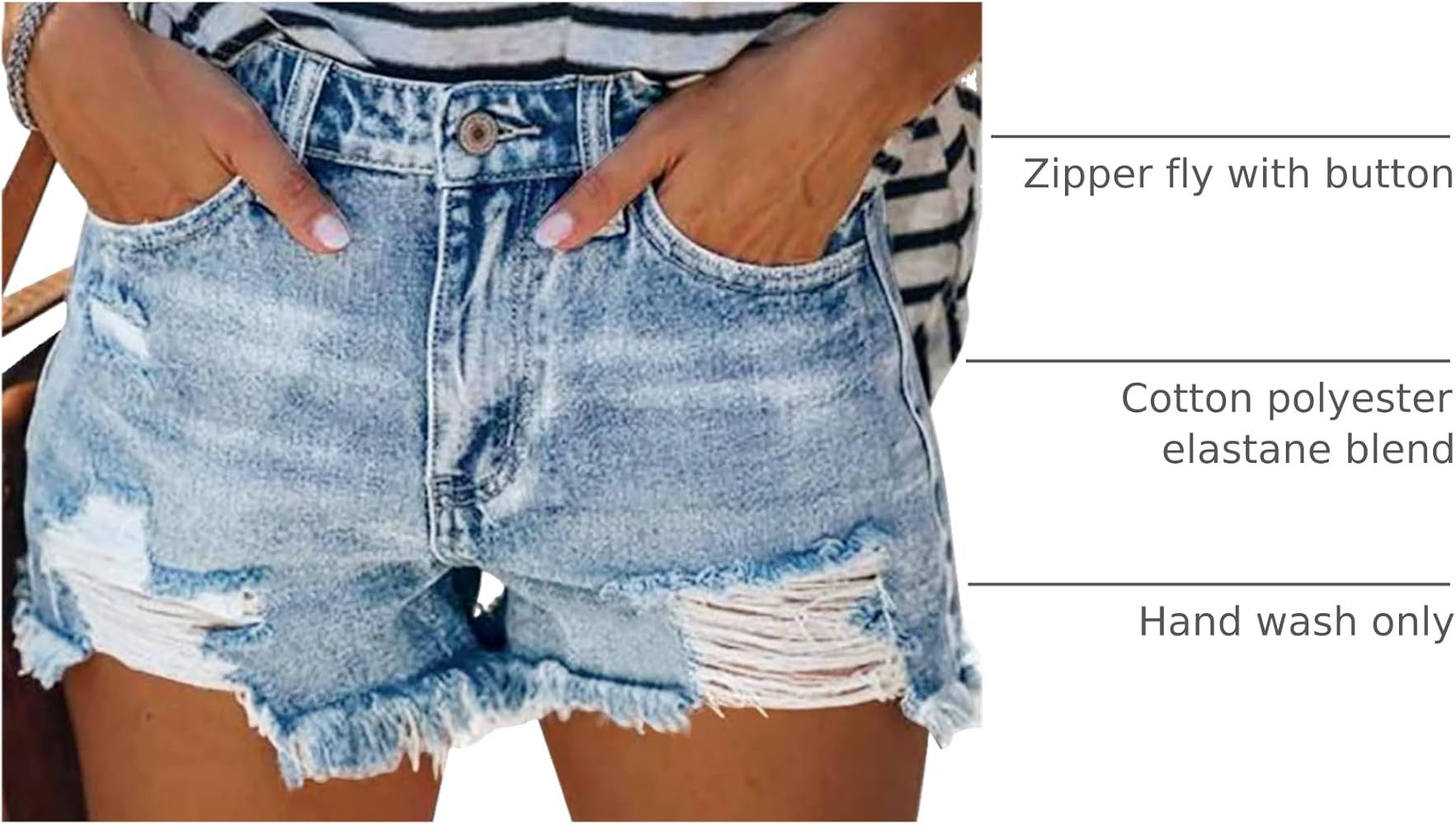 MODARANI Denim Shorts for Women Distressed Jean Shorts Ripped Summer Hot Short | Amazon (US)