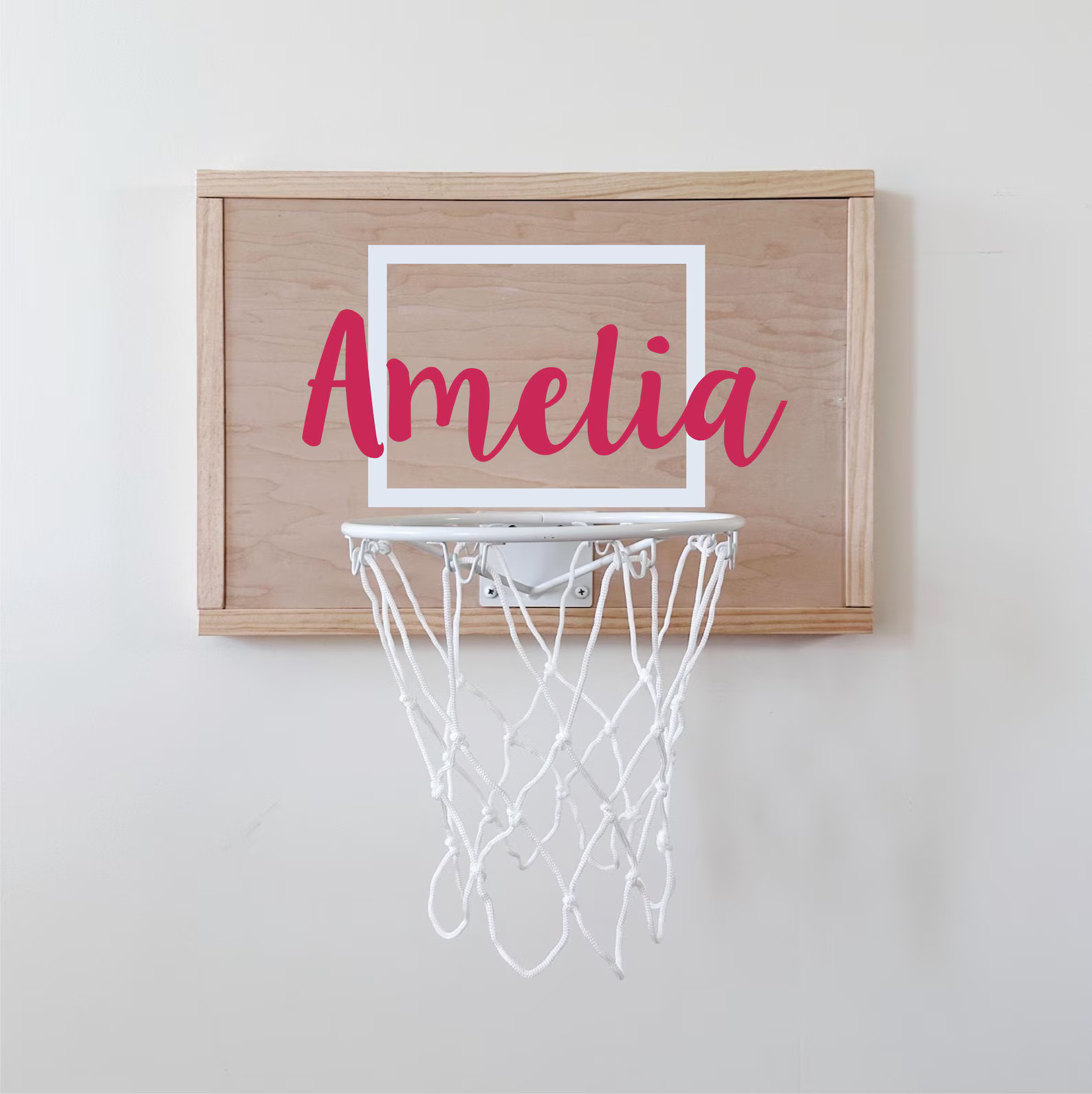 Wood Basketball Goal Mini, Kids Personalized Room Decor, Mini White Basketball Hoop, Sports Team ... | Etsy (US)