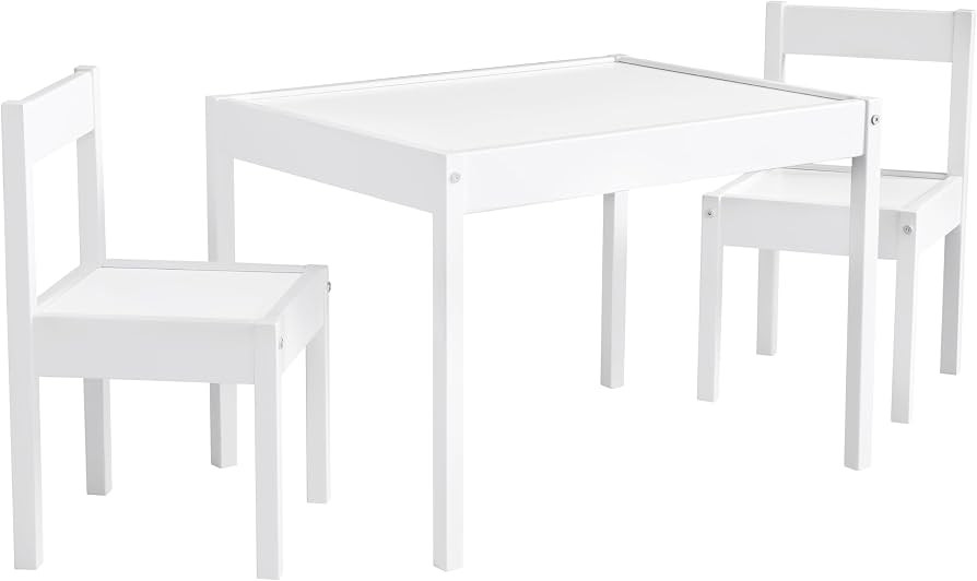 Baby Relax Hunter 3-Piece Kiddy Table & Chair Kids Set, White | Amazon (US)