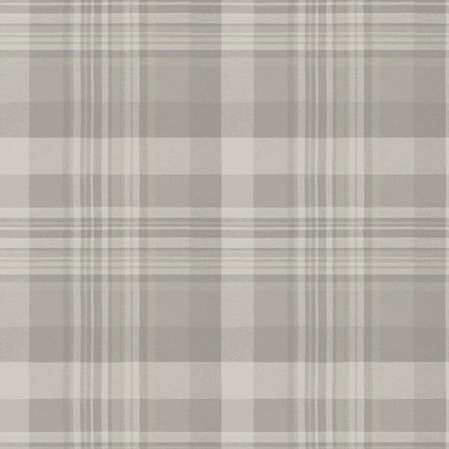 Dutton Plaid Grey Wallpaper, 4142-72634 | Amazon (US)