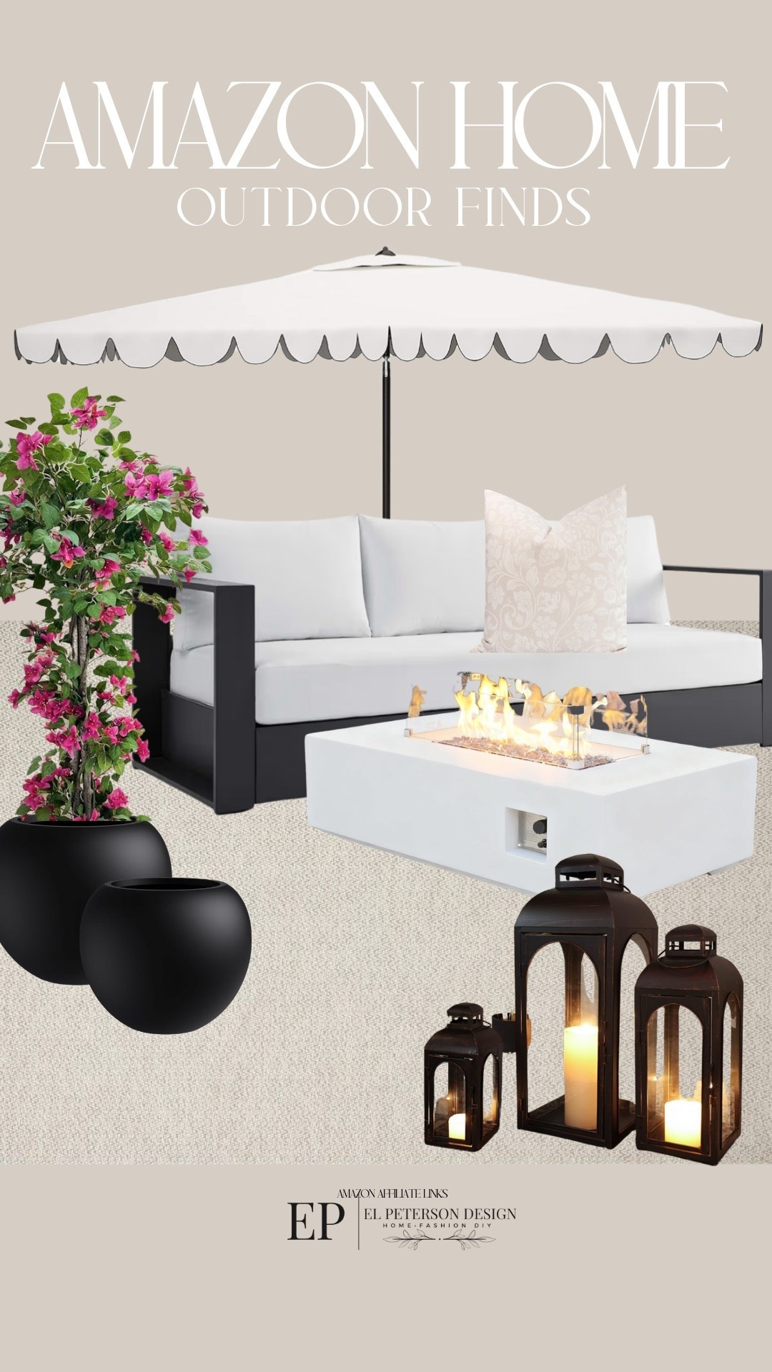 Amazon
Rug
Fire pit
Floor lantern
Planter
Loveseat


#LTKHome