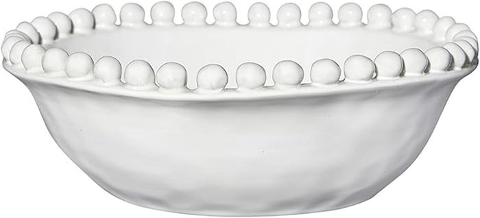 Santa Barbara Design Studio Serving Bowls Beaded Artisan Ceramic Bowl, 8" Diameter, White | Amazon (US)