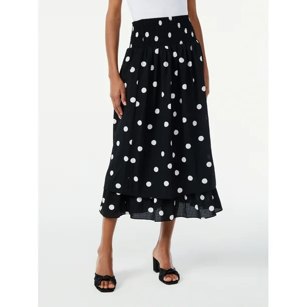 Scoop Women's Smocked Midi Skirt - Walmart.com | Walmart (US)