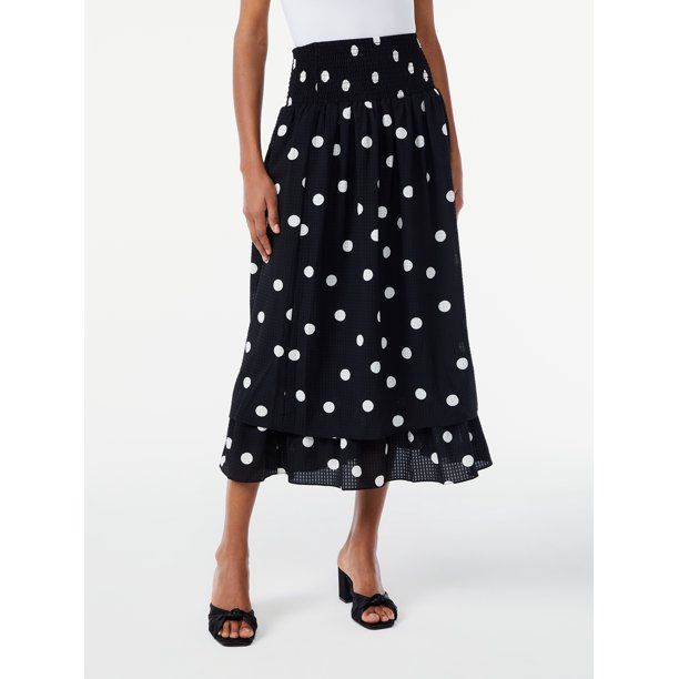 Scoop Women's Smocked Midi Skirt | Walmart (US)