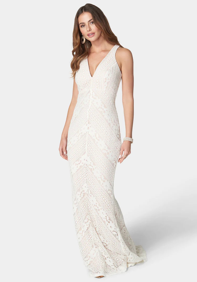 Sleeveless Lace Gown | Bebe