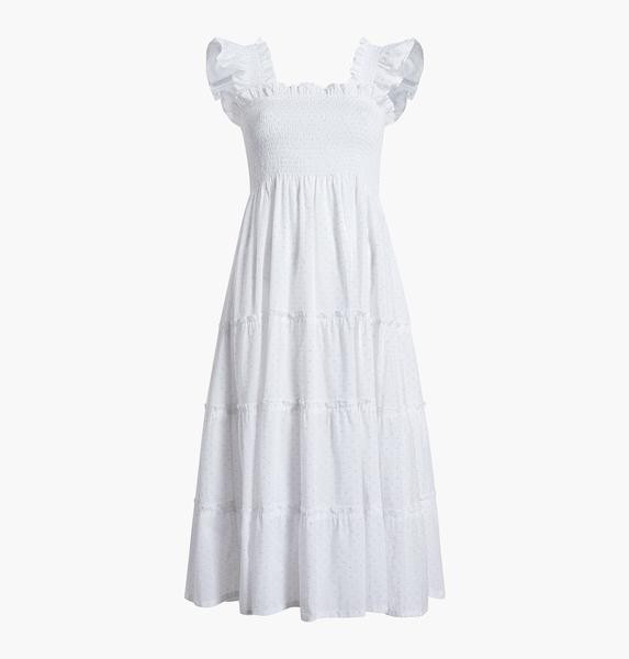 The Ellie Nap Dress - White Swiss Dot | Hill House Home
