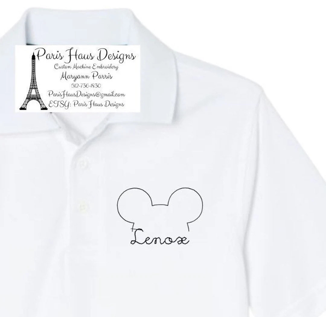 Boys Mouse Ears Monogram Polo Design - Etsy | Etsy (US)