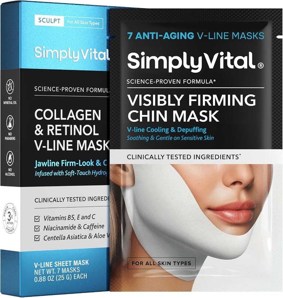 V Line Lifting Mask with Collagen, Retinol & Hyaluronic Acid - Caffeine, Niacinamide Visible Neck... | Amazon (US)