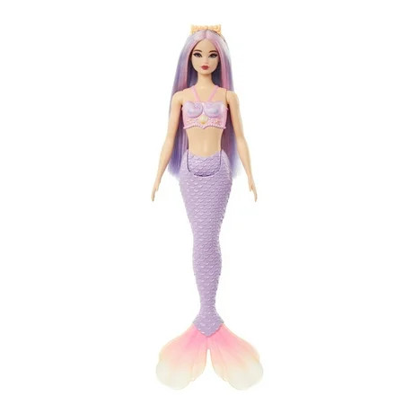 Barbie Mermaid Doll with Pink and Lilac Hair, Purple Tail and Headband Accessory | Walmart (US)