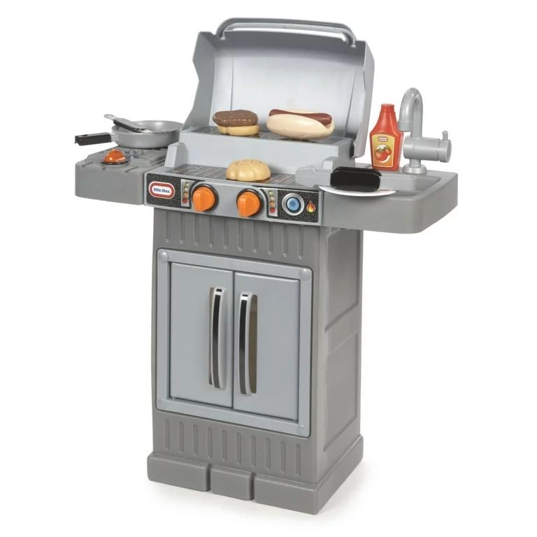 Little Tikes Cook 'n Grow BBQ Grill 8-Piece Pretend Play Kitchen Toys Playset, Gray, For Kids Tod... | Walmart (US)