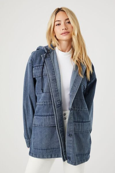 Hooded Denim Utility Jacket | Forever 21 (US)