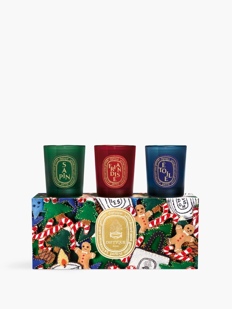 Sapin (Pine Tree), Friandise (Sweet Treat), Étoile (Star)
              Set of 3 small holiday c... | diptyque (US)