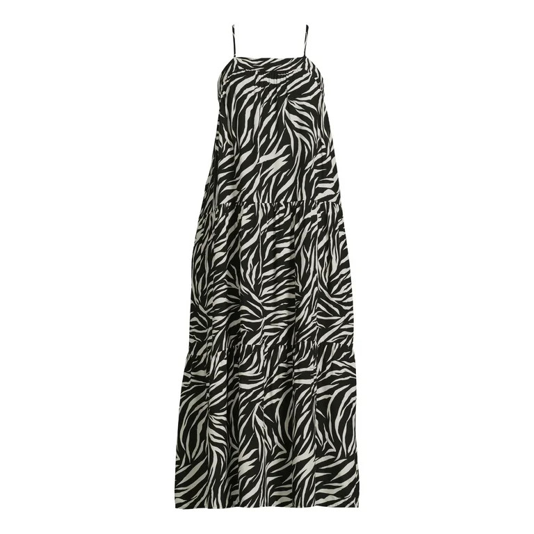 Time and Tru Women's Sleeveless Tiered Dress, Sizes XS-XXXL | Walmart (US)