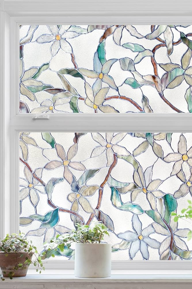 Artscape Jasmine | Window Privacy Film Textured Glass Pattern | Non-Adhesive & UV Protection | Ea... | Amazon (US)
