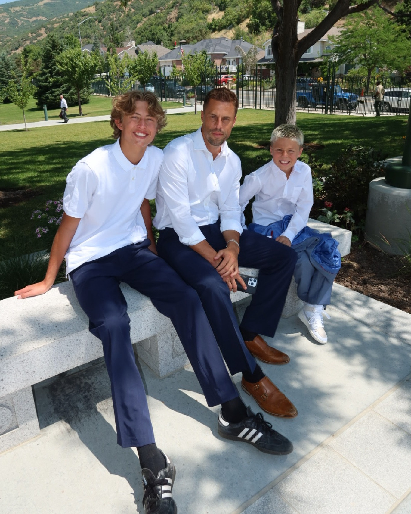 Men’s navy dress pants under $30! I love how these look on them both - they were perfect for wedding guest outfits

Mens outfit, men’s wedding guest outfit, men’s dress pants, men’s work pants, men’s pants, men’s dress shirt, men’s white shirt, teen boy outfit, Walmart find, Christine Andrew 

#LTKWedding #LTKStyleTip