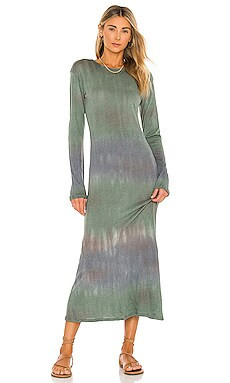 House of Harlow 1960 x REVOLVE Tie Dye Long Sleeve Knotted Midi Dress in Blue Green Multi from Re... | Revolve Clothing (Global)