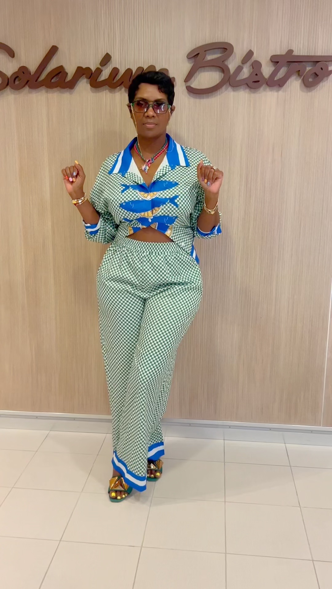 Vacationing on a cruise ship is so noisy 😒 but you get the vibe! Cute lil two piece set from SHEIN. 

#Auntietinafash50 #LTK