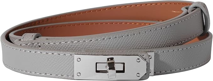 Women Skinny Leather Belt Solid Color Alloy Turn Lock Adjustable Waistband for Dresses Jeans Coat... | Amazon (US)