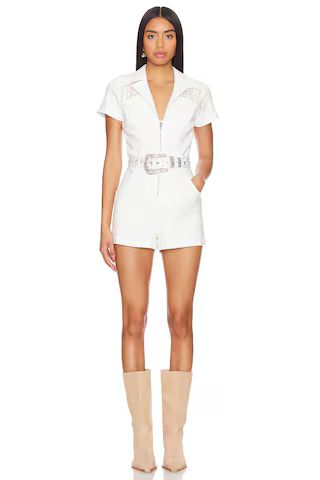 Show Me Your Mumu Outlaw Romper in White Rhinestone from Revolve.com | Revolve Clothing (Global)