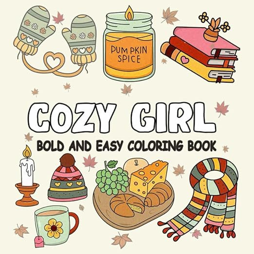 Cozy Girl Coloring Book: Simple Hygge Designs for Adults and Teens – Bold & Easy Illustrations ... | Amazon (US)