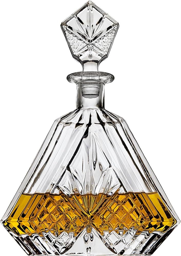 Whiskey Decanter for Liquor Scotch Bourbon or Wine, Irish cut Triangular - 750ml | Amazon (US)