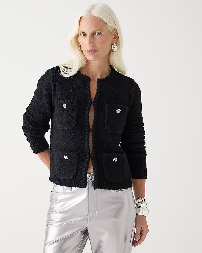 Odette sweater lady jacket with jewel buttons | J.Crew US