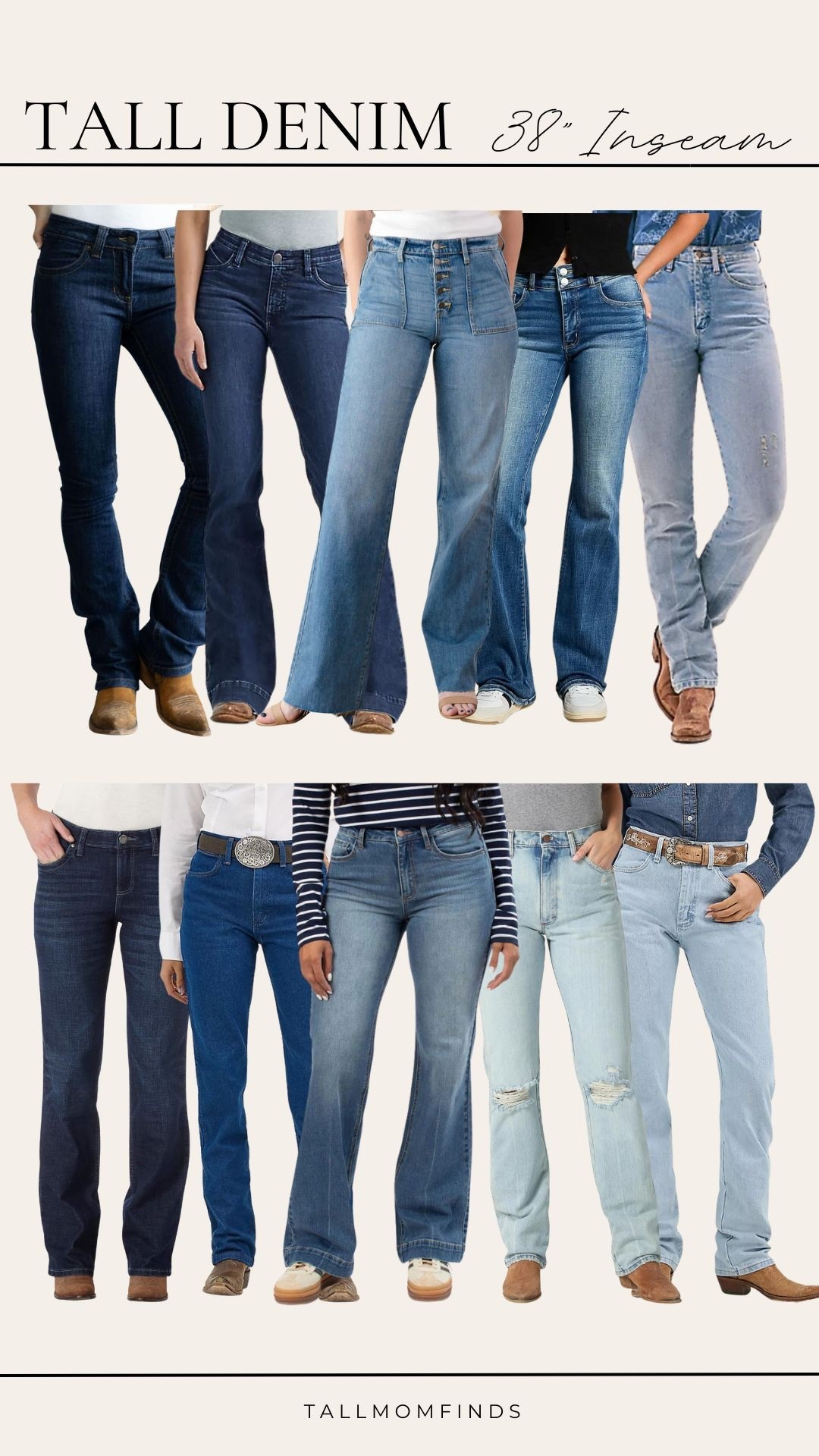 Finally, denim that actually fits! Tall girls rejoice with these 38” inseam jeans, available in a variety of styles!

Including wide leg, flare, bootcut, and straight — perfect length, flattering fit, and all-day comfort!

#LTKTall #LTKFindsUnder100