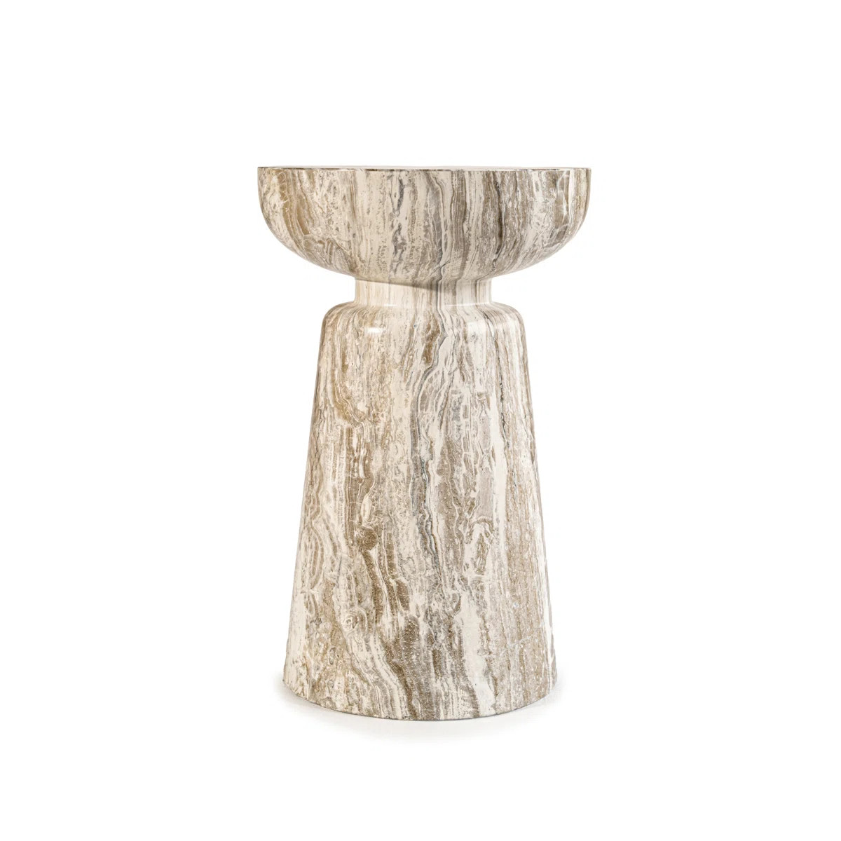 Outdoor Faux Stone Chalice Side Table | Wayfair North America
