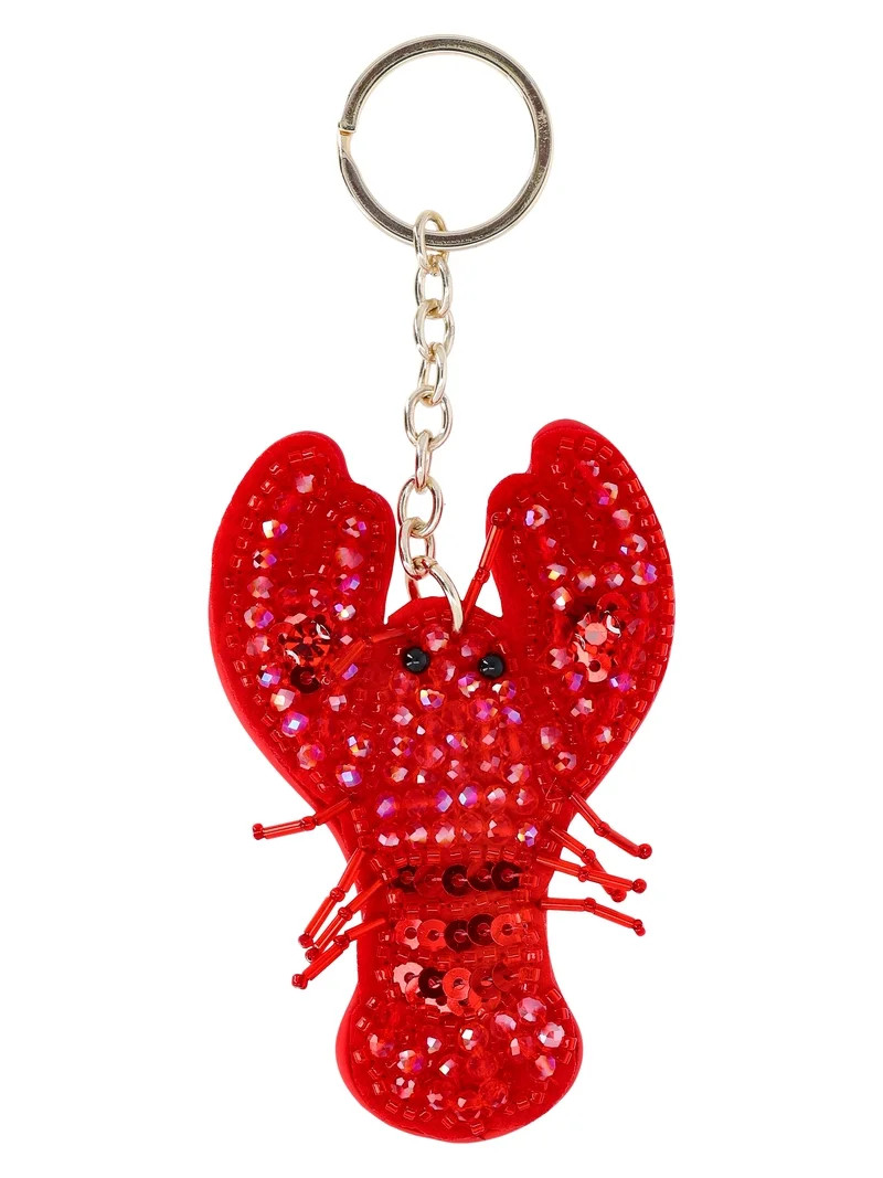 No Boundaries Women's Beach Icons Bag Charm, Red Rhinestone Lobster | Walmart (US)