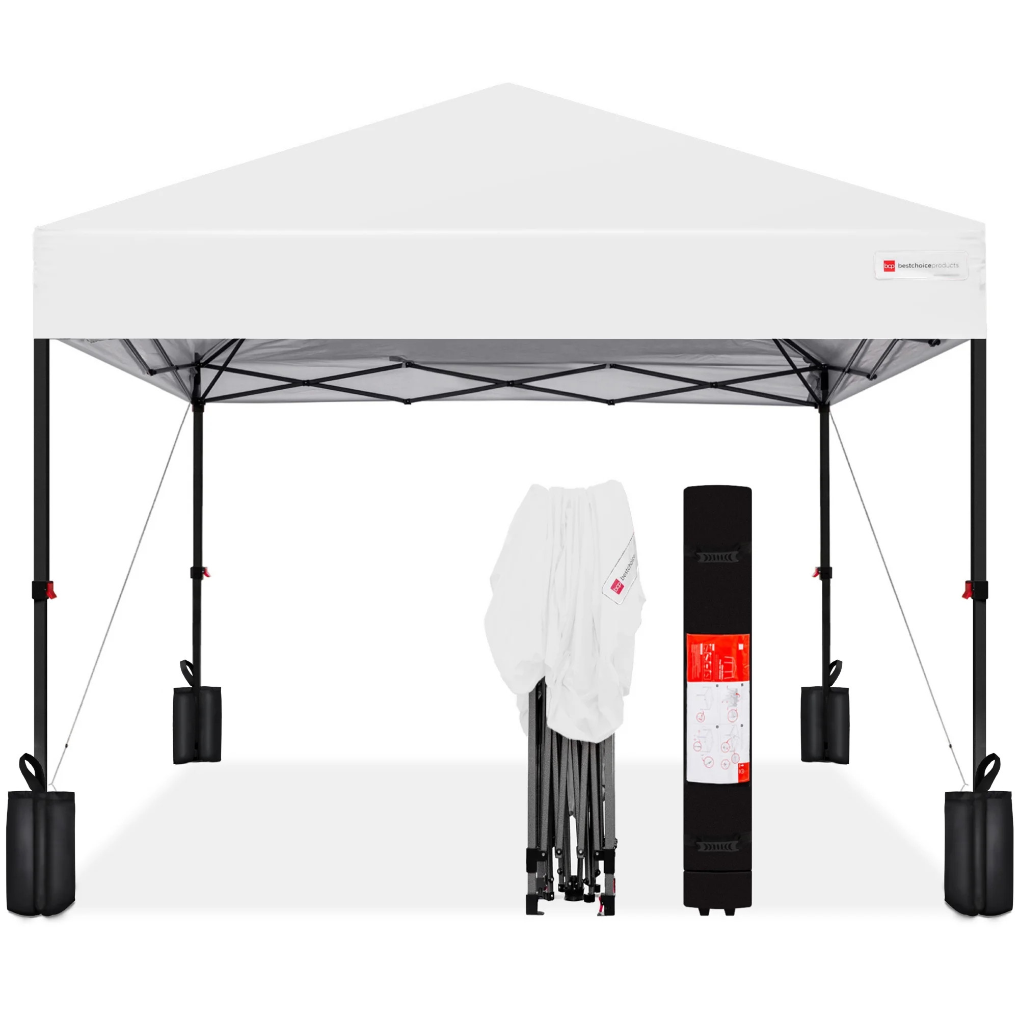Best Choice Products 10x10ft Easy Setup Pop Up Canopy w/ 1-Button Setup, Wheeled Case, 4 Weight B... | Walmart (US)