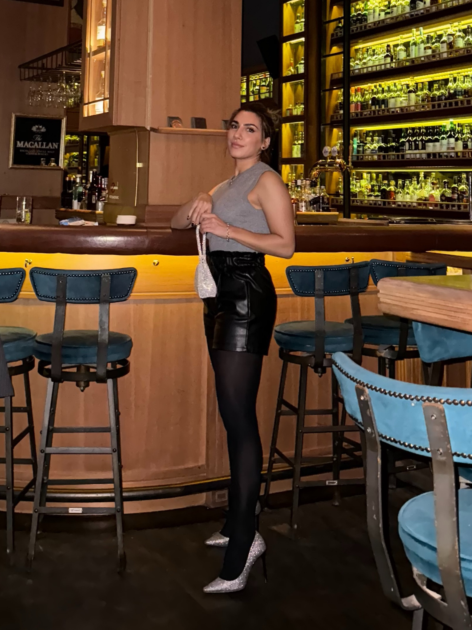 Date night look ✨♥️

#DateNight #DateNightOutfit #LeatherShorts #KnitTop #BlackTights #SilverShoes #MiniBag #SparklyBag #ChicStyle #EveningLook #FashionInspo #OOTN #StylishOutfit #CasualChic #TrendyFashion #NightOut #StyleGoals #ElevatedBasics #FashionGoals #InstaFashion #greyknittop 

#LTKshoes #LTKpartywear #LTKautumn