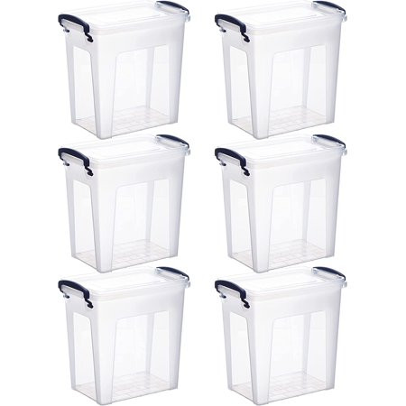 Superio 20 Qt Letter Size Clear Plastic Storage Bins with Lids and Latches Organizing Containers for | Walmart (US)