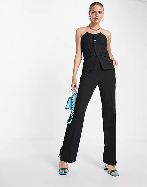 4th & Reckless tailored pants in black - part of a set | ASOS (Global)