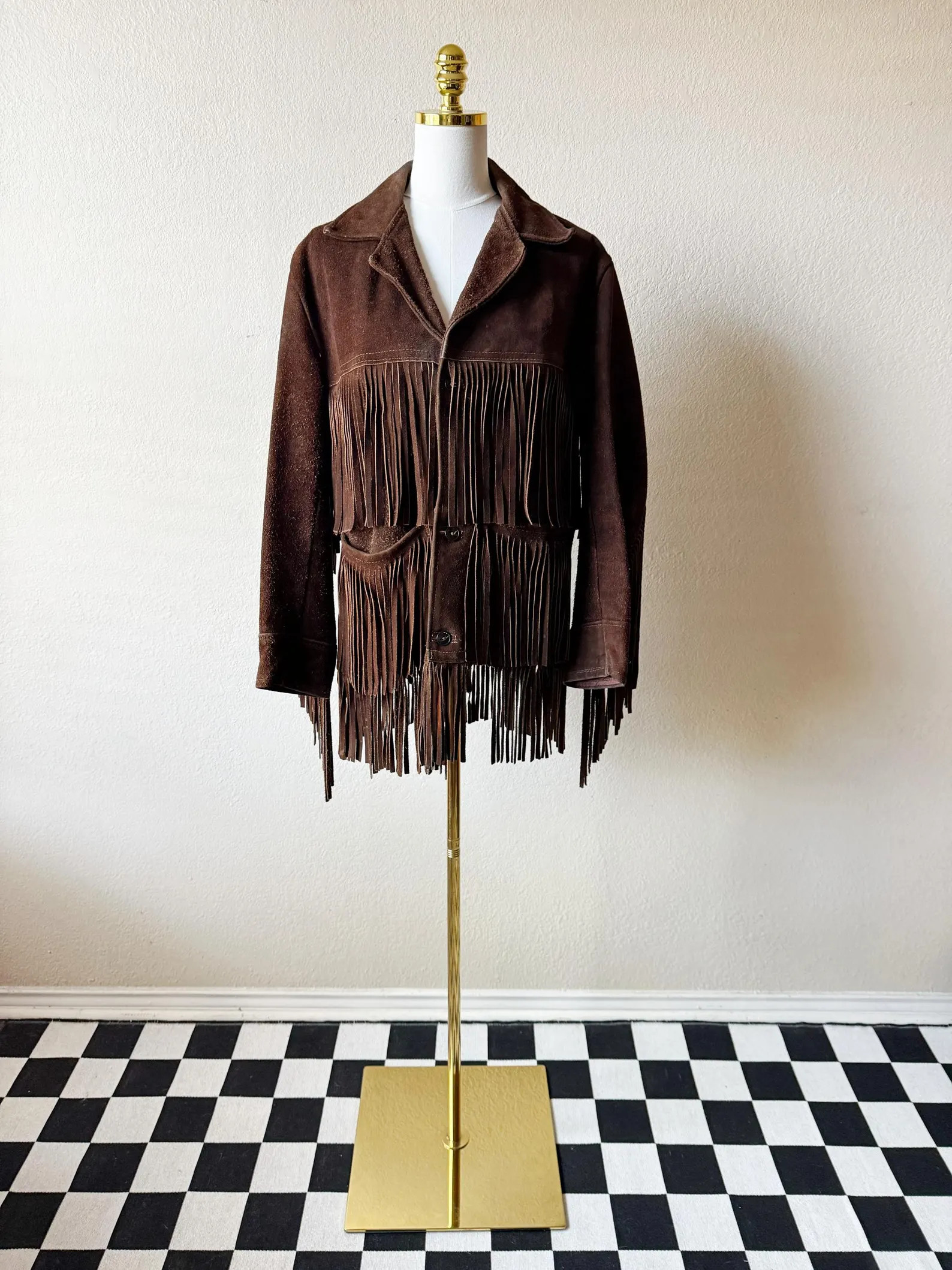 Vintage 70s Vazquez Brown Suede Leather Fringe Jacket | Etsy (Global)