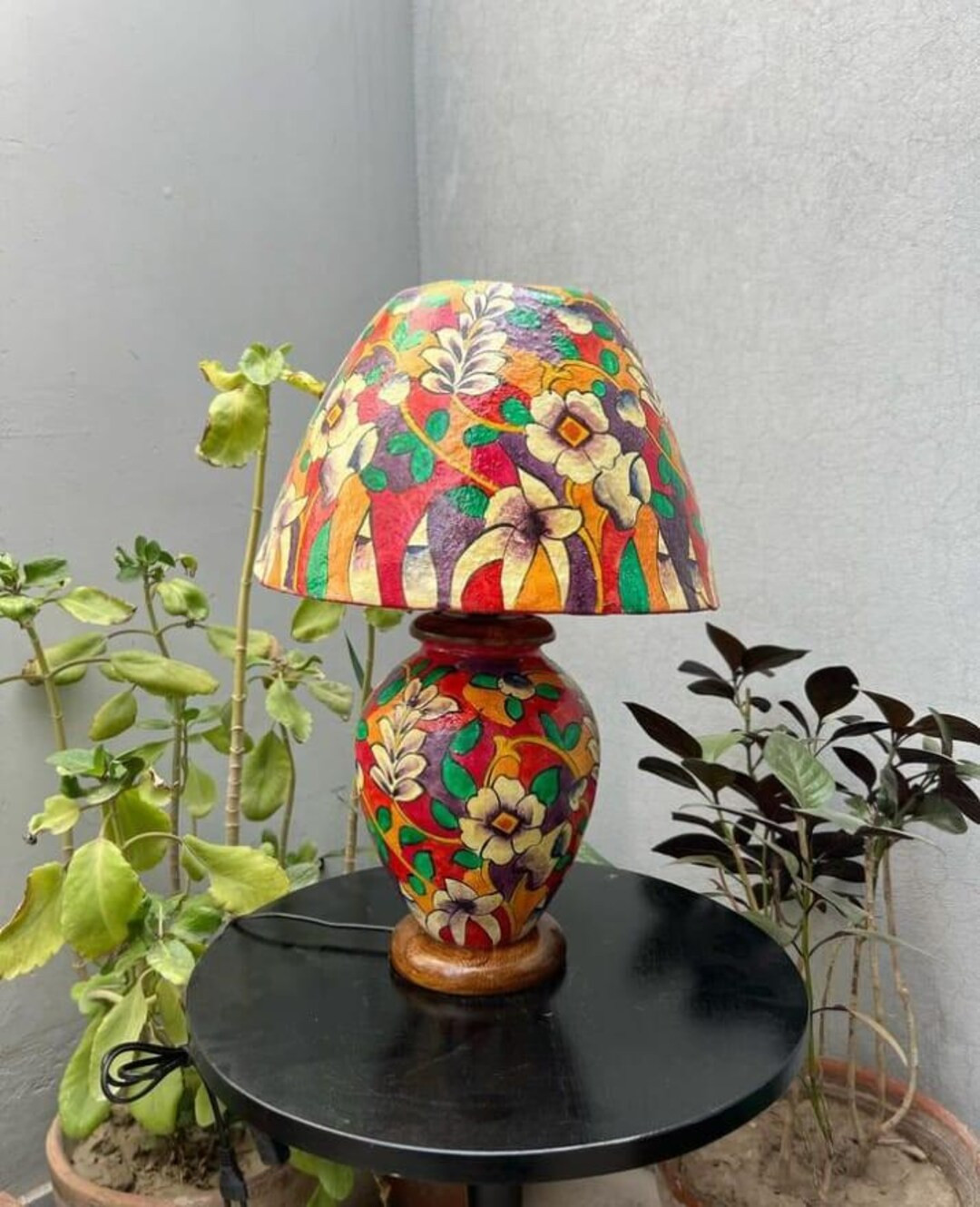 Handmade Unique Oriental Hand Made and Hand Painted Camel Skin Leather Lamp Table Lamp Night Lamp... | Etsy (US)