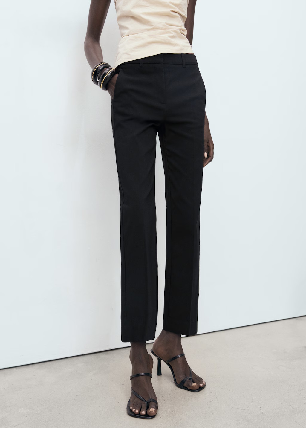 Straight-cut crop trousers - Women | MANGO United Kingdom | MANGO (UK)