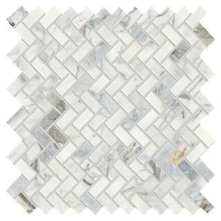 Daltile Stone Decor Fog 11 in. x 12 in. x 10 mm Marble Mosaic Floor and Wall Tile (0.83 sq. ft./E... | The Home Depot