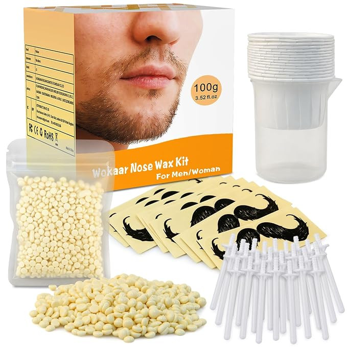 Nose Wax Kit for Men & Women | 100g Wax, 30 Applicators (15-20 Uses) | Painless Nasal & Ear Hair ... | Amazon (US)