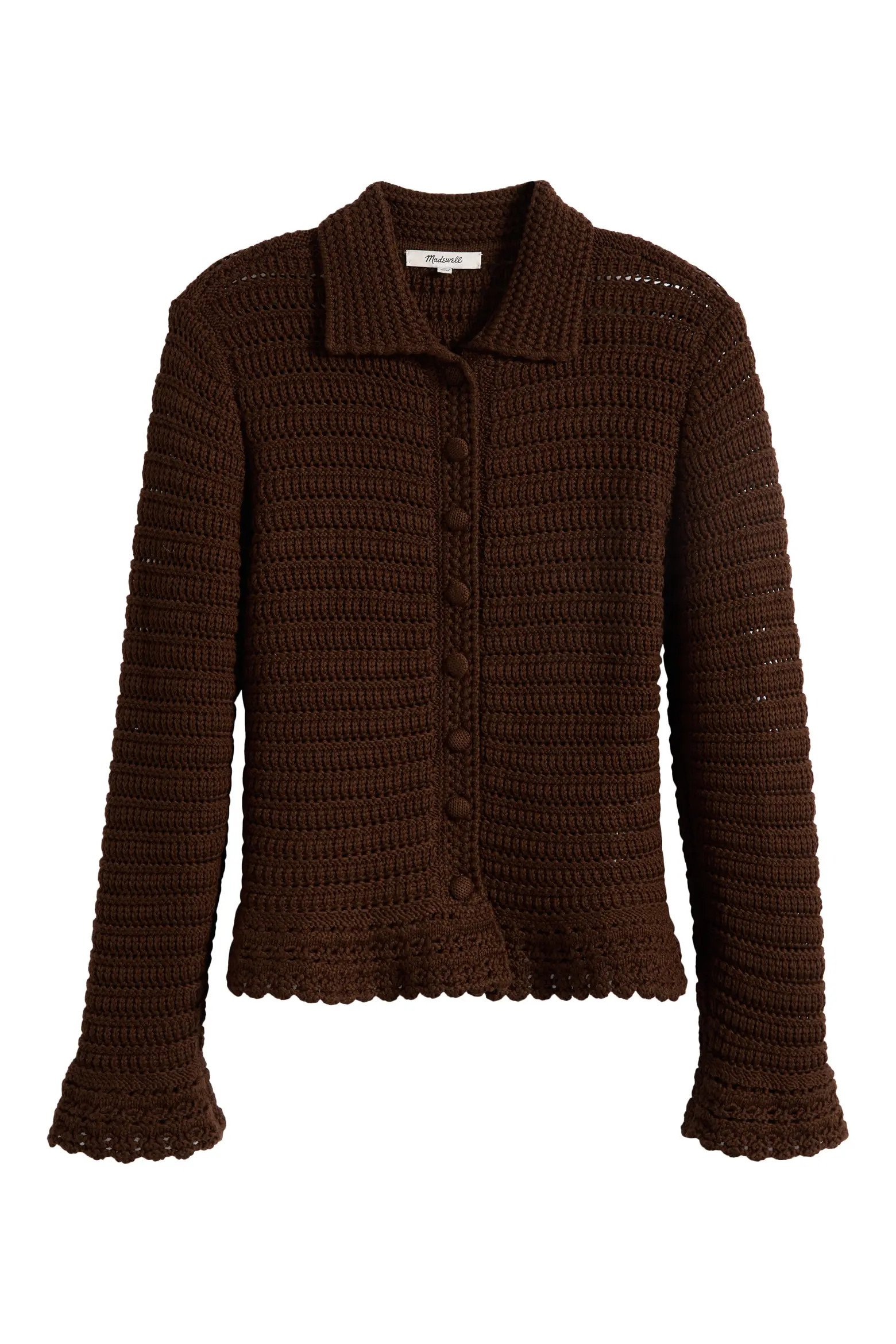 Madewell Pointelle Knit Peplum Cotton Cardigan (Women) | Nordstrom | Nordstrom